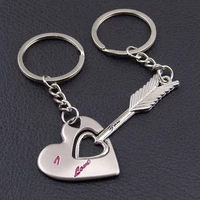 8 pairlot cupids arrow heart couple keychain for women lovers lock key chain on pants jewelry valentines day wedding gift