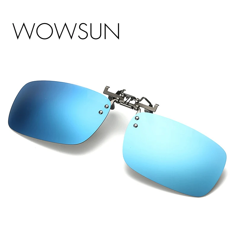WOWSUN поляризационные солнцезащитные очки без оправы, мужские, новая мода, откидная крышка, очки, мужские, брендовые, черные, желтые линзы, UV400, A088
