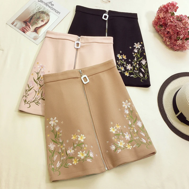 Хан издание шикарной вышитой ткани бюст юбка высокой талии Женская одежда