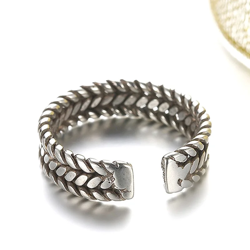 Тайские серебряные кольца для женщин винтажные старые три веревки декоративные