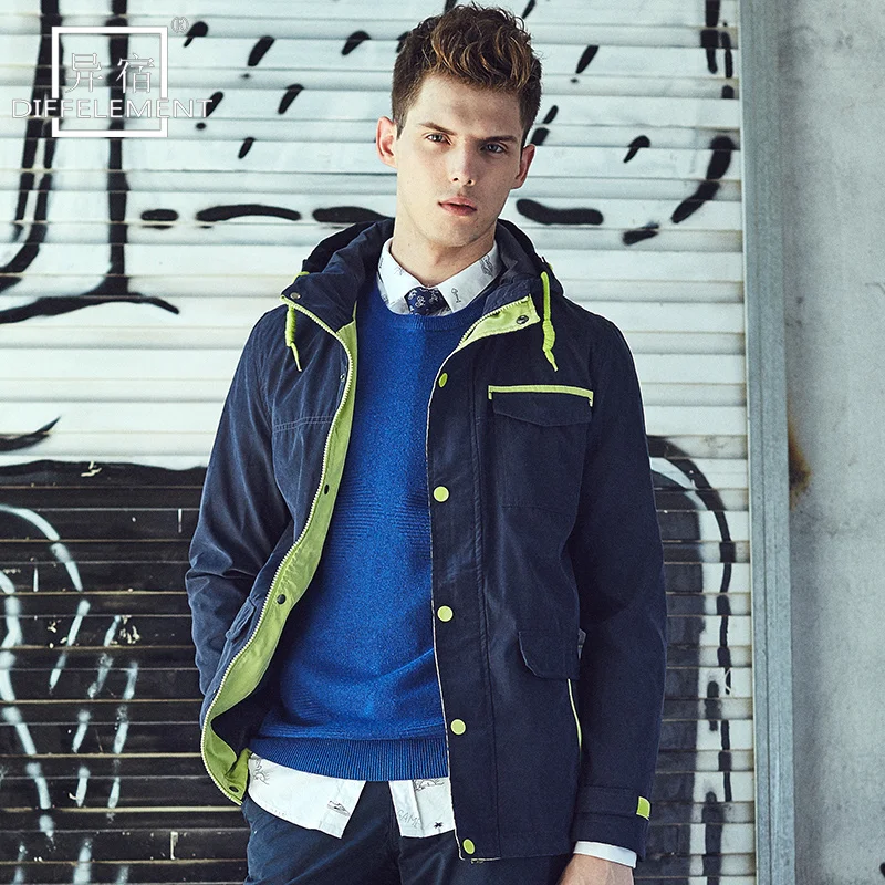 Diffelement весна и осень пальто Мужская брендовая одежда бутик ветровка мужская