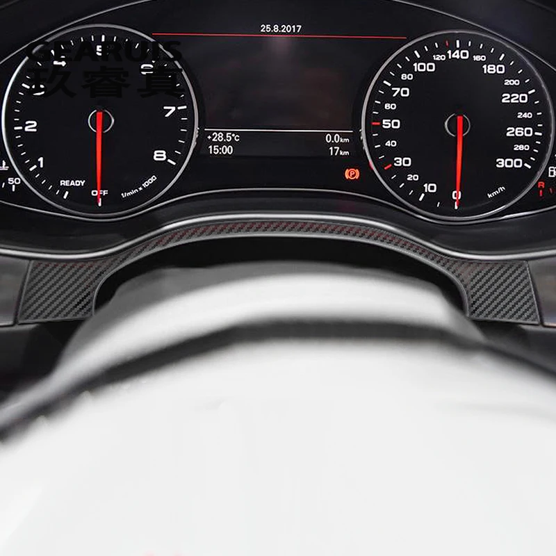 Автомобильный Стайлинг для Audi A6 C7 углеродное волокно приборная панель отделка