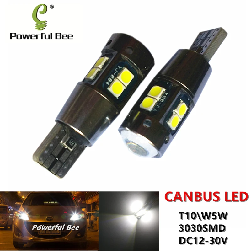 2 шт. автомобильные белые лампы CANBUS T10/w5w 3030SMD 10 Вт|Сигнальная лампа| |