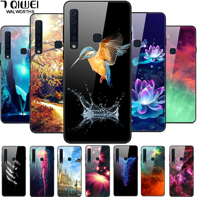 Стеклянный чехол для Samsung Galaxy A9 2018 закаленная задняя крышка A920 A9S чехлы телефонов