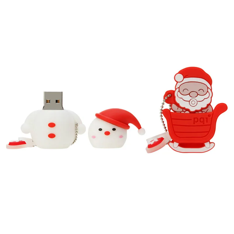 USB флэш-накопитель 64 ГБ 128 ГБ USB 2,0 накопитель 32 Гб мультфильм снеговики, елки подарки 4 ГБ 8 ГБ 16 ГБ Мини Санта Клаус флешка