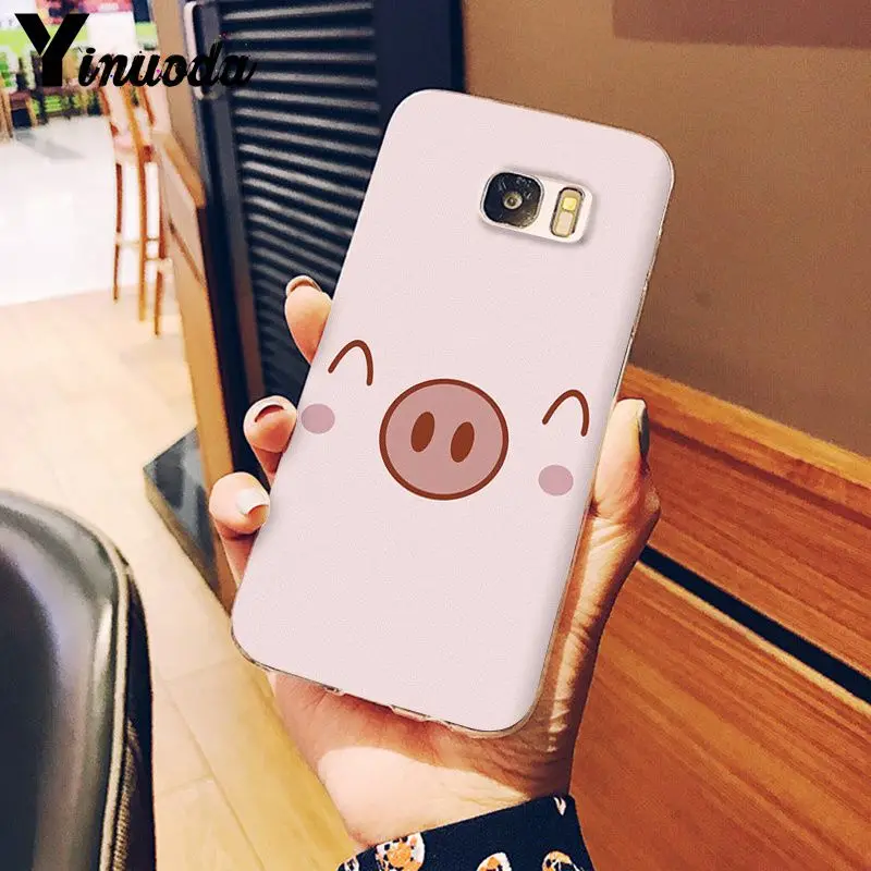 Yinuoda чехол с рисунком поросенка из мультфильма, умный чехол, чехол для телефона, для samsung S5, S6, S6 edge, S7 edge, S8 Plus, S9 Plus, чехол