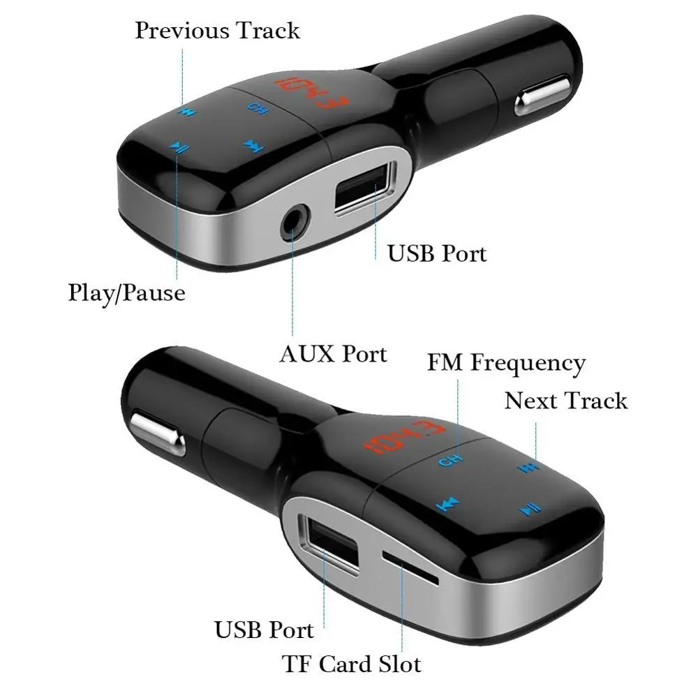 Bluetooth device Wireless car MP3 player Built-in Microphone Support hands-free FM Transmitter USB Disk/Micro mp3 | Автомобили и