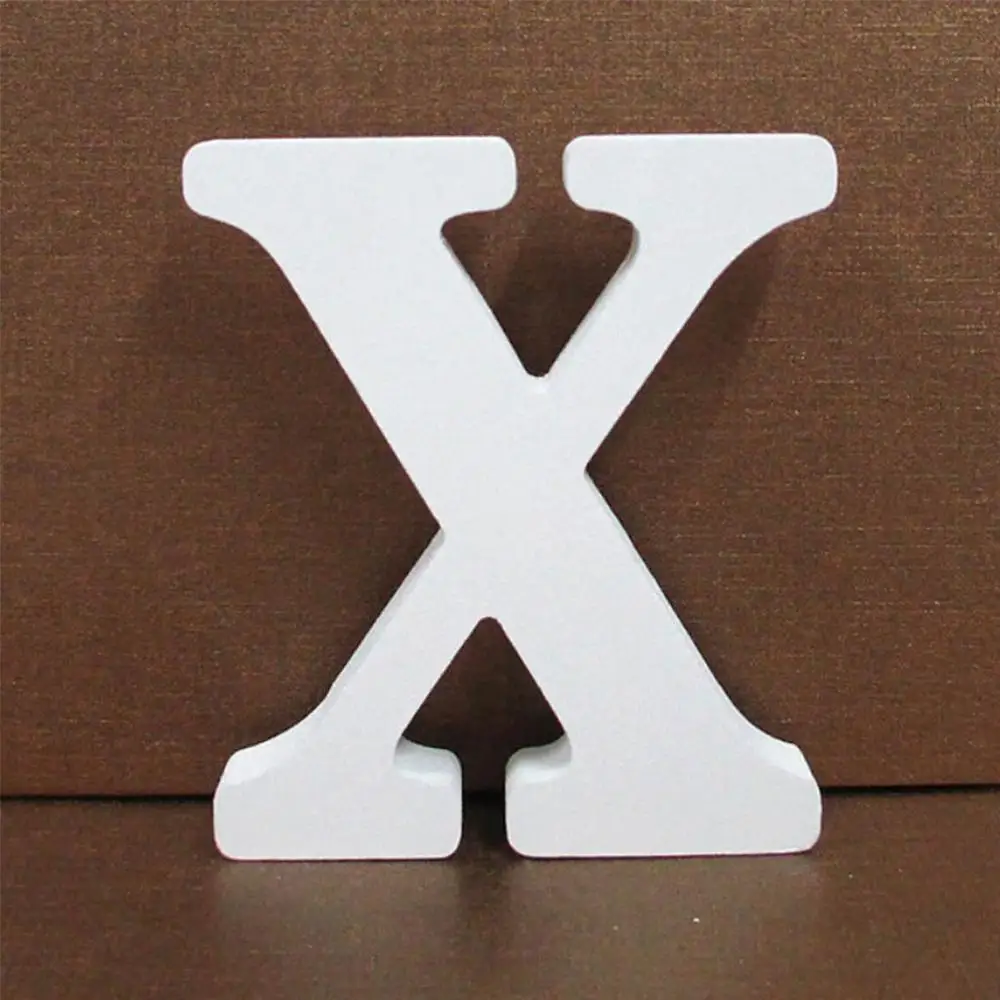 X 3D деревянные буквы алфавита A to Z декоративные буквы DIY Деревянные Ремесла персонализированное Имя Свадебные украшения дома - Цвет: X