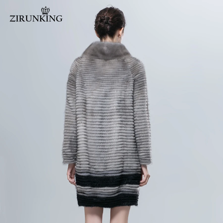 ZIRUNKING Новая Женская норковая шуба модная настоящая зимняя шуба из натурального меха для женщин, Высококачественная теплая одежда ZCZ-63