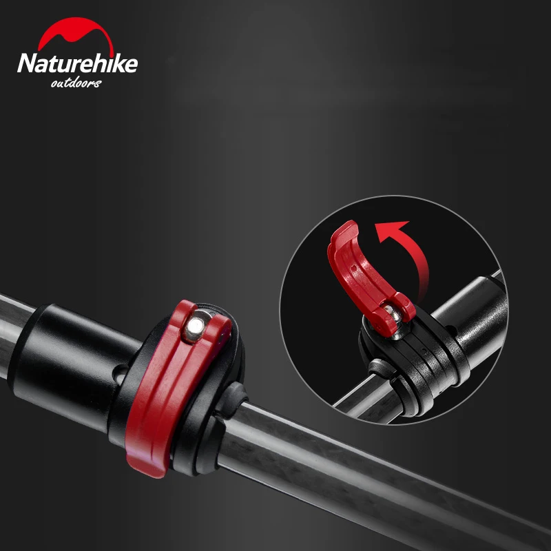 Светильник Naturehike, вес 135 г, углеродное волокно, Внешний замок, треккинг, полюс, 3 секции, портативный, для скалолазания, ходьбы, серебряная палка