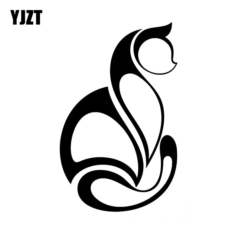 YJZT 8CM*12.7CM Cat Pet Animal Decoration Car Stickers Vinyl Decal Black Silver C10-02373 | Автомобили и мотоциклы