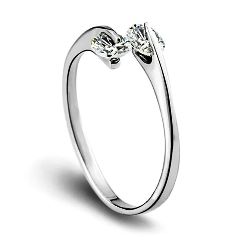 

Simple Inlay CZ Open Ring For Women Silvery color Charm Party Finger Jewelry Dropshipping Wholesale