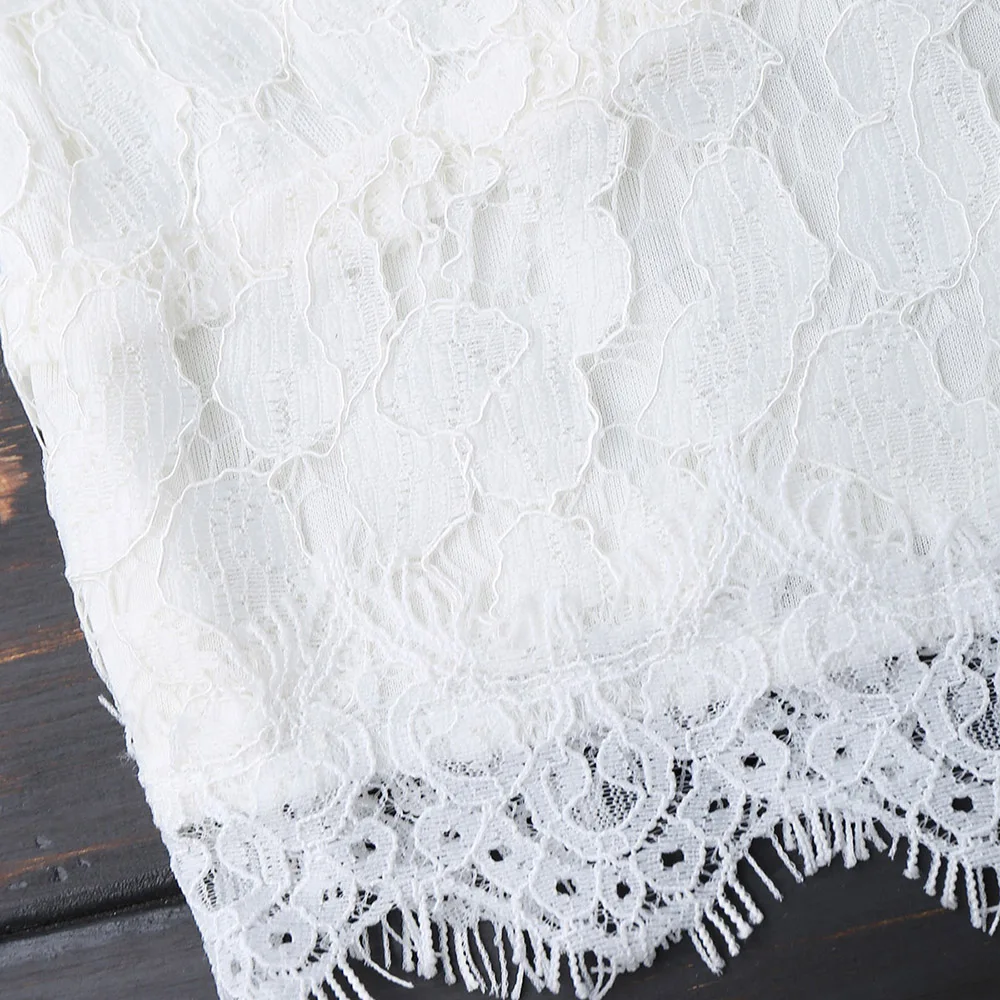 Женский короткий топ ZAFUL однотонный кружевной на тонких бретельках однотонная