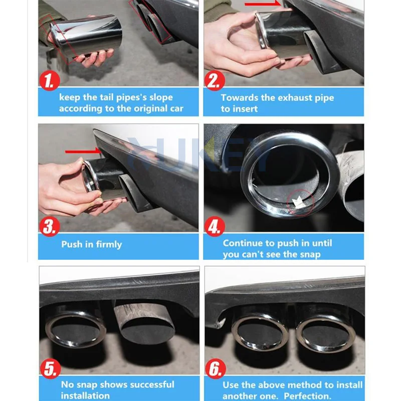 

2X Exhaust Muffler Tip For VOLVO XC60 S60 V60 2011 2012 2013 Tail Pipe Tailpipe Finisher End Trim Mufflers Tip Cover Car Styling