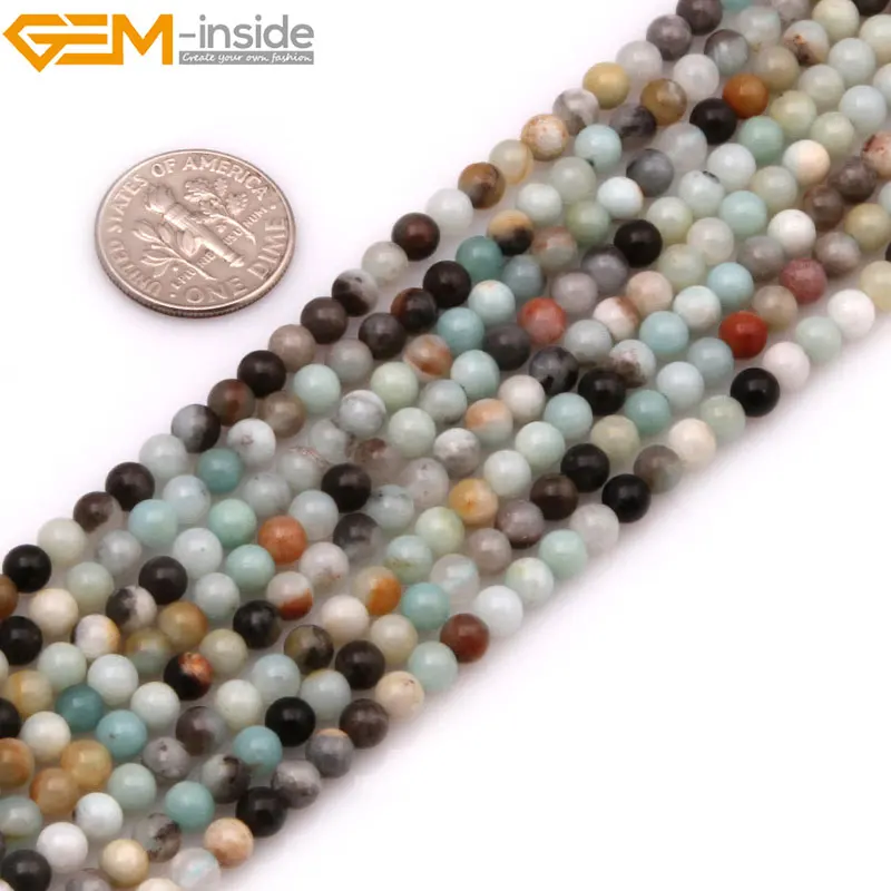 Бусы самодельные круглые из камня амазонита 4-20 мм 15 дюймов | Украшения и