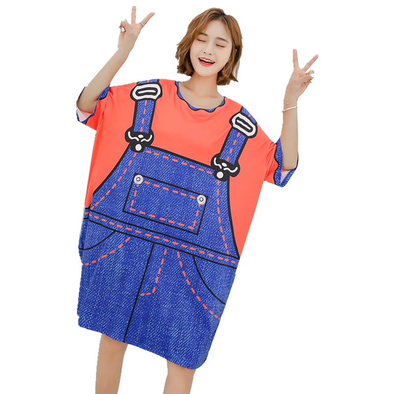 New 2019 Summer Maternity Pregnancy T Shirt Women Cartoon Long Tee Print Dress Pregnant Clothes Funny Loose T-shirt C774 | Мать и ребенок