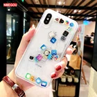 Чехол для IPhone Xs Max Xr X 6 6s 7 8 Plus, Мягкий Силиконовый ТПУ чехол с жидкими блестками и зыбучим песком, милый чехол, чехол с водой для Apple App Icon