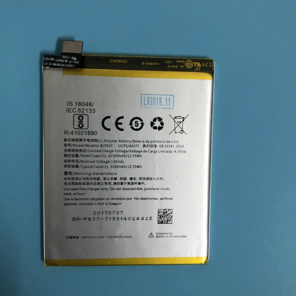OriWood Mobile Phone Battery For Oneplus 5 5T One Plus 1+5T 3300mAh Li-Polymer Batteries BLP637 Rechargeable Accumulator | Мобильные