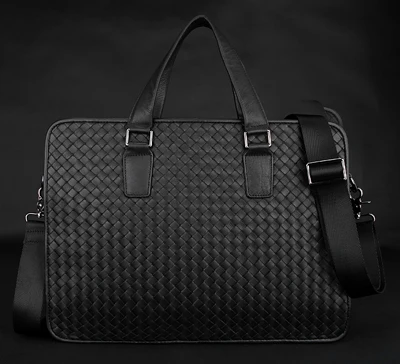 Роскошные трикотажные полный зерна натуральной кожи мужчины портфель деловая