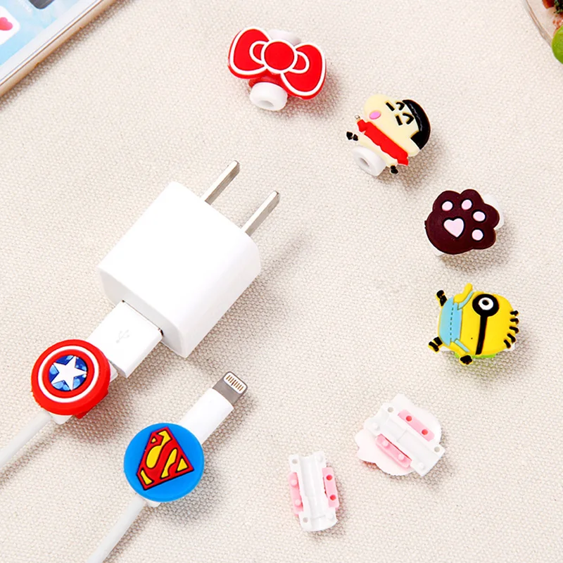 100 шт./лот мультяшный USB-кабель протектор для наушников устройство сохранения