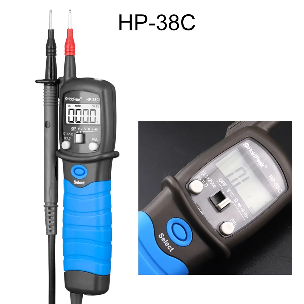 HP-38C Holdпик ЖК-Ручка Тип Цифровой мультиметр DC/AC 2000/6000 отсчетов измеритель напряжения Сопротивление Емкость диод тестер метр 38B/C - Цвет: HP-38C