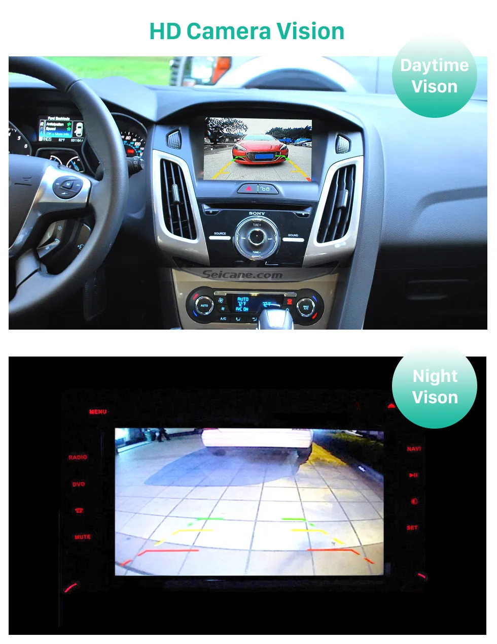 Seicane HD Проводная Автомобильная резервная камера заднего хода для 2012-2013 Новинка Ford Focus две коробки резервная камера водонепроницаемая Четырехцветная линейка