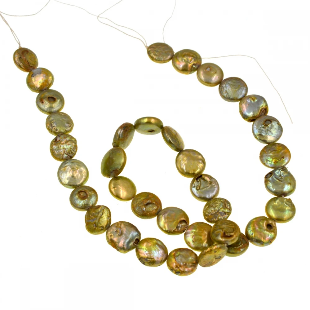 Натуральные пресноводные жемчужные бусины 9 10 мм|pearl beads|coin pearlsbead strands |