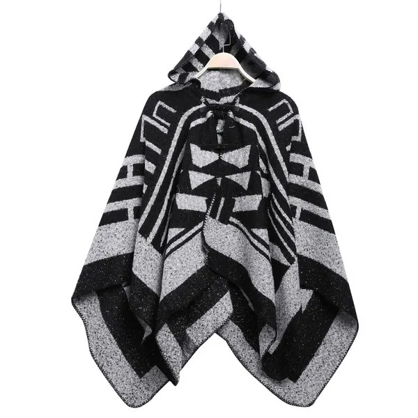 Зима Вязаный Шарф Cachecol Шеи Капюшоном Wrap Пончо Накидка Платок Женщин Шарфы Типпет