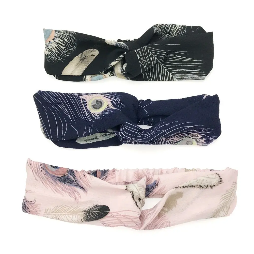 1 шт. ретро головной убор повязка с принтом перьев павлина тюрбан для женщин