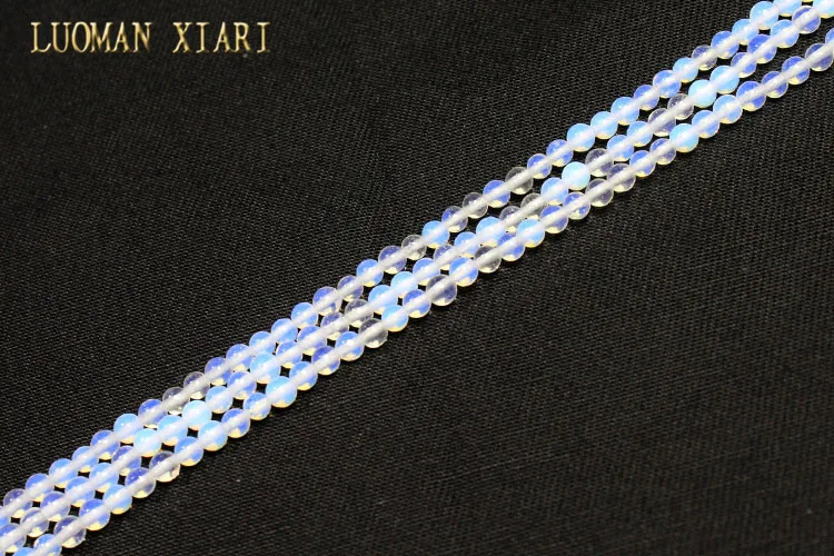 Opal AAA 3 мм натуральный камень бусины розовый кварц кристалл Аметист, Агат для самостоятельного изготовления ювелирных изделий браслет материал Strand 15'' - Цвет: Opal