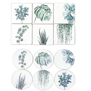 Деревянная подставка под чашку CFen A's с принтом растений, нескользящий коврик с подогревом, подставки для кофе, чая, напитков, фирменный коврик, ручная роспись, 1 шт.