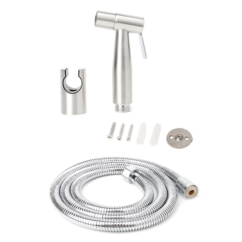 with hose set Ручной душ биде спрей душ Туалет Shattaf Опрыскиватель комплект биде кран матовый Никель 304 Нержавеющая сталь шланг W315 - Цвет: with hose set