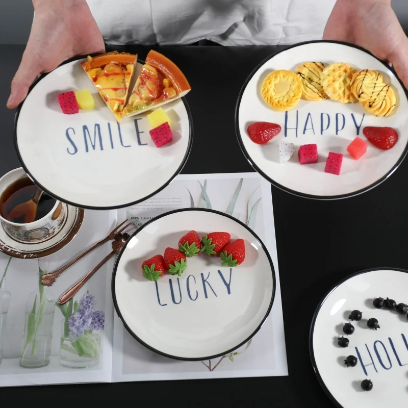 Маленькая тарелка для завтрака в скандинавском стиле Западный стейк столовая