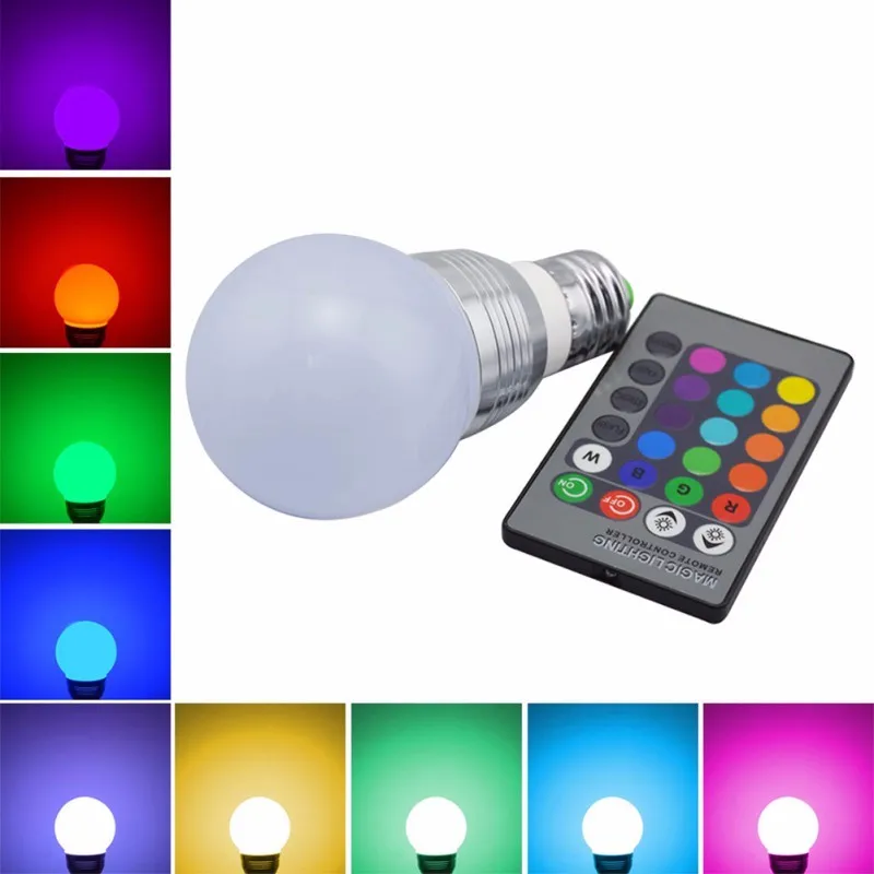 16 смена Цветов RGB Светодиодная лампа для отдыха декоративная атмосферная E27 5W 85