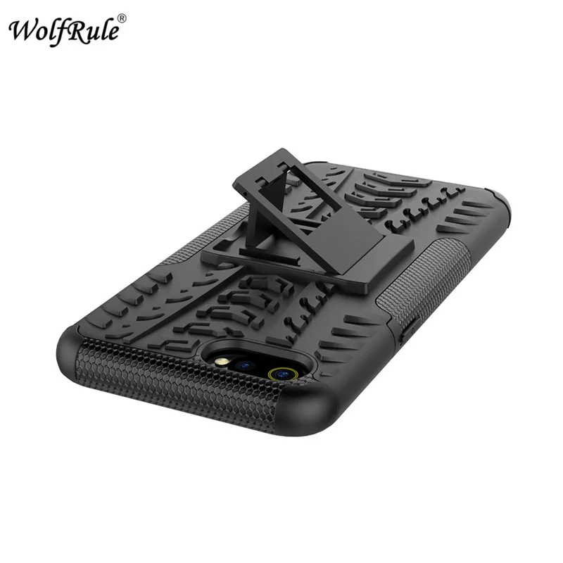 wolfrule case realme c2 cover dual layer armor silicone back case for oppo realme c2 phone holder stand shell rmx1941 shell 6 1 free global shipping