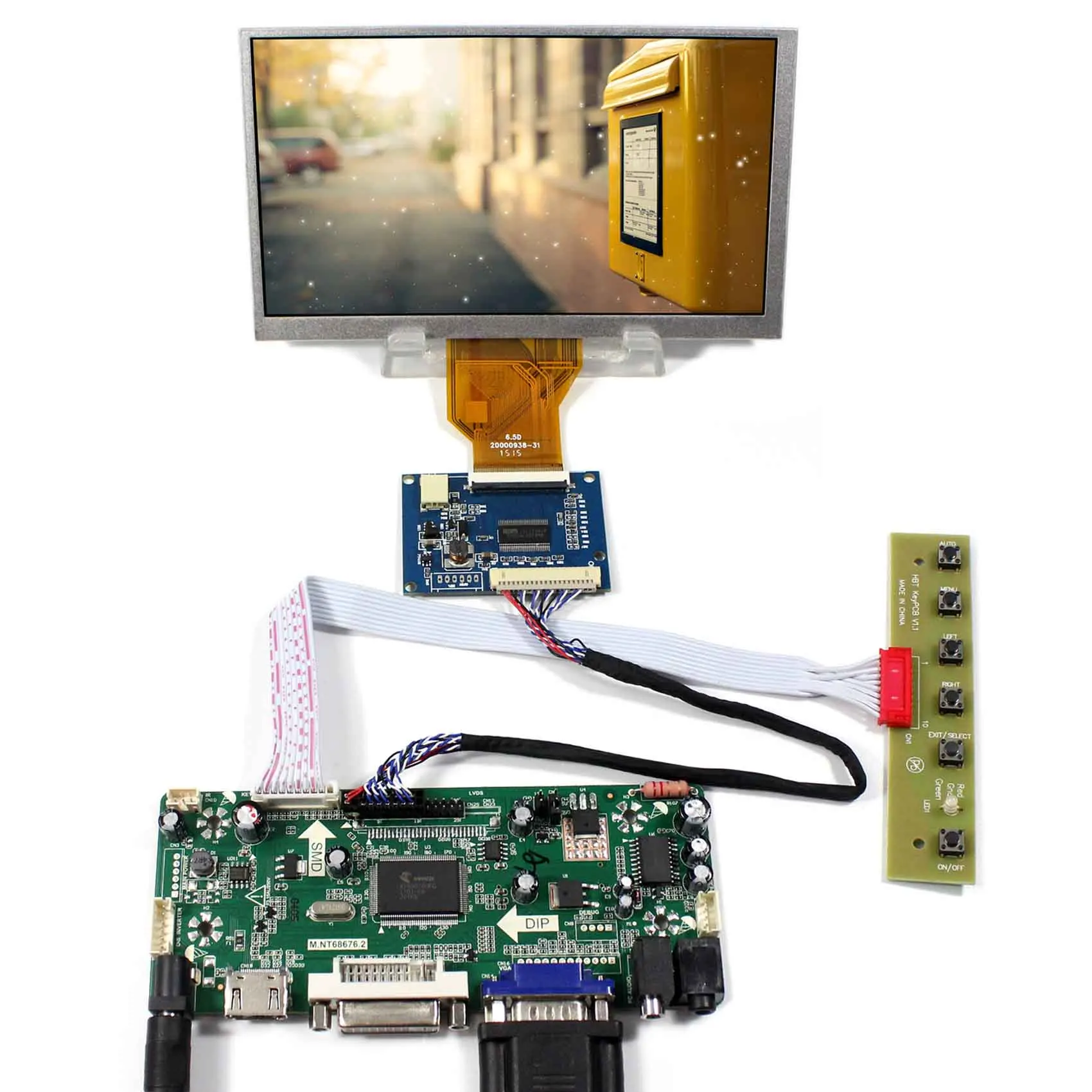 

6.5" LCD Display AT065TN14 , 6.5inch 800x480 LCD Screen work with VGA DVA HD MI control kit