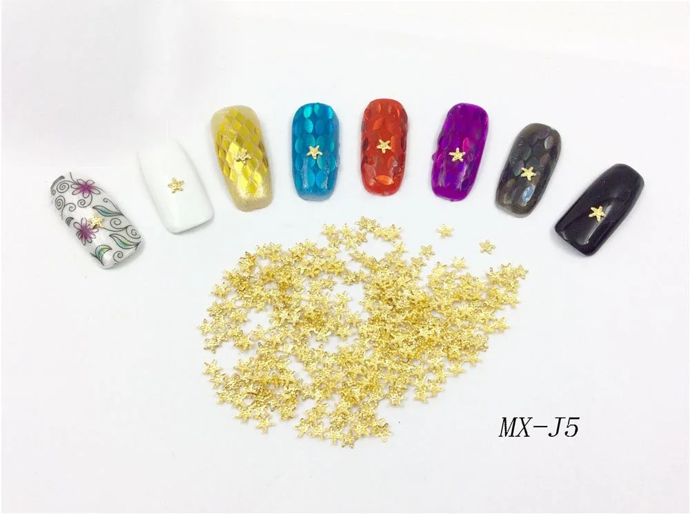 MX-J5 1000 шт, дизайн с Луной и звездами, заклепки, гвозди, мульти, умственные наклейки, сделай сам, советы для маникюра, амулеты, УФ-гель, 3D украшения для ногтей, дизайн ногтей - Цвет: MX-J5