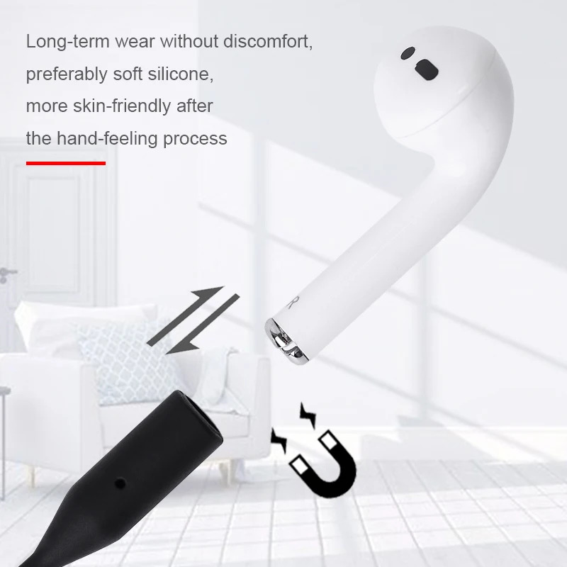 Магнитный ремешок для наушников для Airpods анти-потеря шнура Магнитная веревка для Bluetooth TWS i7s i10 i12 i30 силиконовый шнур-кабель