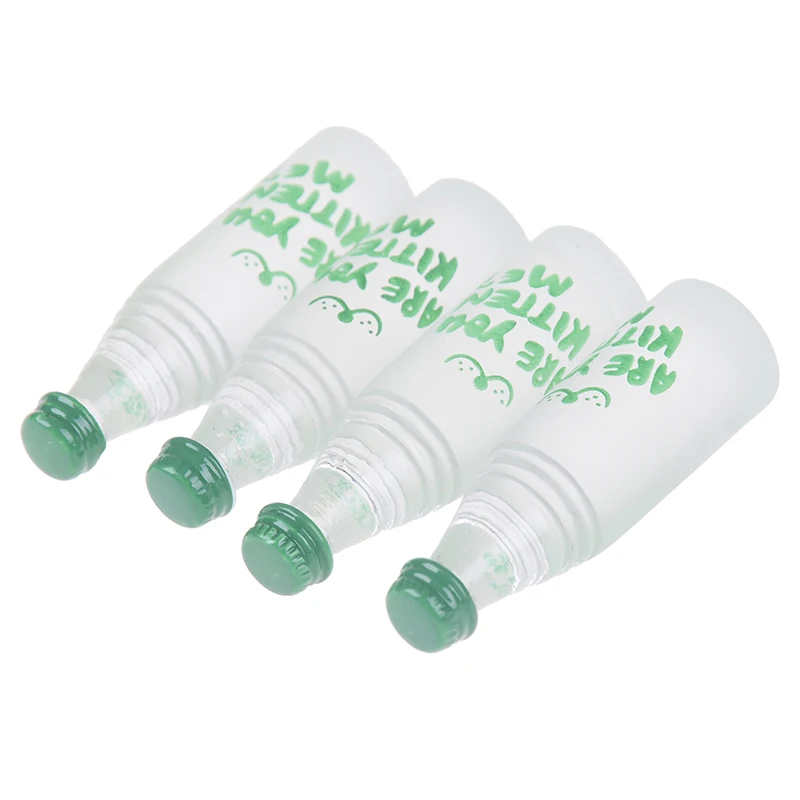 

4 PCS 1:12 Scale Miniature food Water Drinks Bottles Mini Food Paly Doll House Kitchen Living Room Accessories Pretend Play toys