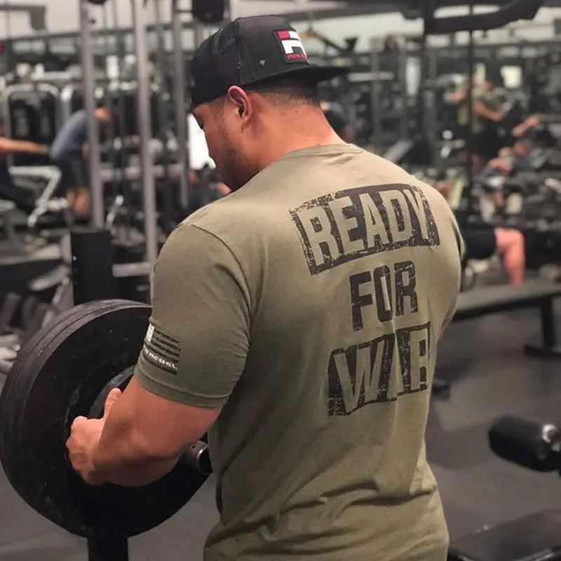 Новое поступление Мужская футболка с коротким рукавом для тренажерного зала