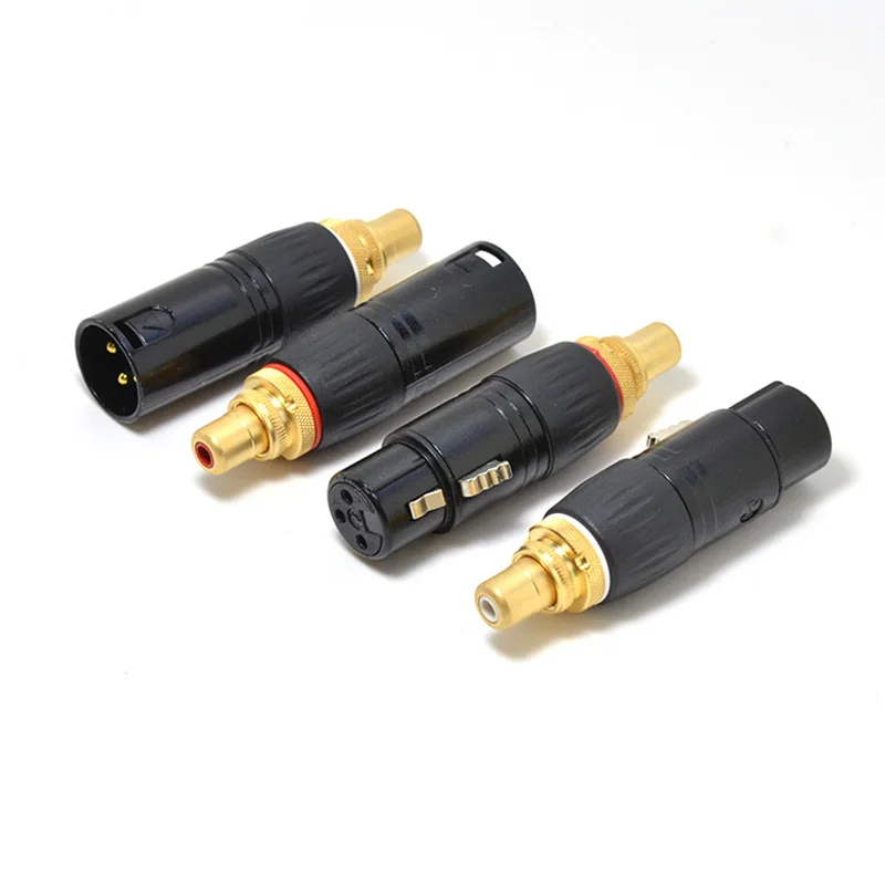 Audiocrast XLR для RCA гнездо адаптер Золотой сбалансированный кабель штекер