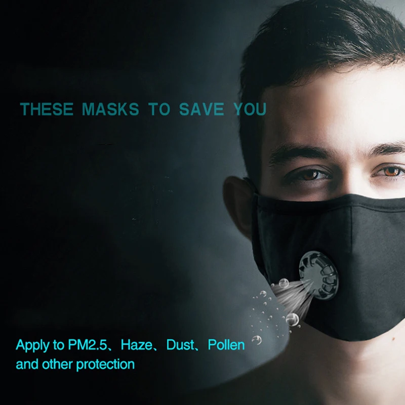 Анти PM2.5 черная велосипедная маска хлопок против пыли гриппа лицо рот маска для зимнего бега с угольным фильтром медицинский