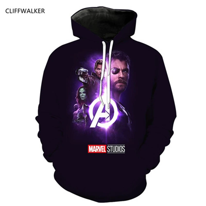 Dropshipping Autumn Sweatshirts Avengers 3D Printing Hoodies For Men's Women's Long Sleeve Pocket Hooded Pullovers Tops | Мужская