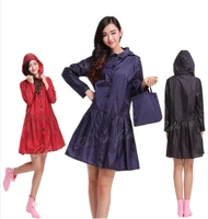 fashion personality women one piece dress style raincoat outdoor waterproof adult poncho ladies rainwear