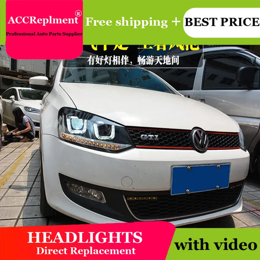 Авто. PRO для VW POLO фары U глаза ангела парковка 2012 2015 поло светодиодный свет бар Q5 би