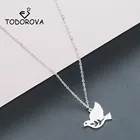 Todorova Peace Dove Bird кулон, ожерелье из нержавеющей стали, длинное ожерелье, лист оливковой ветви, женские аксессуары
