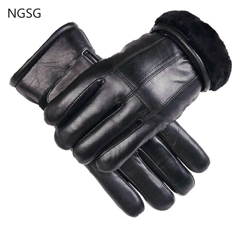Плотные мужские зимние перчатки NGSG для мужчин среднего возраста однотонные