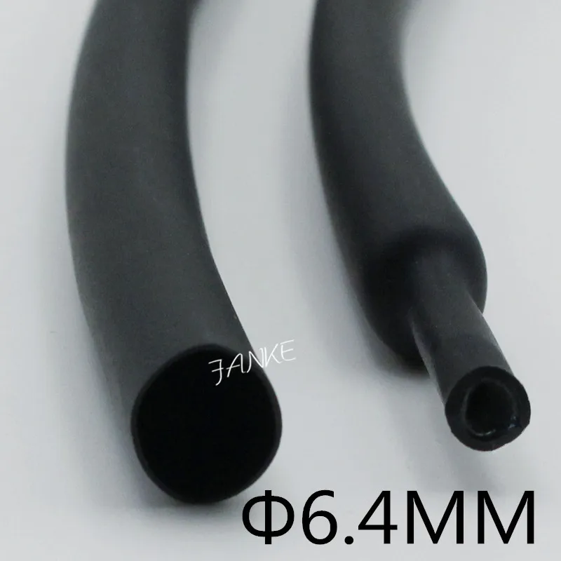 Черная термоусадочная трубка с двойными стенками и внутренним диаметром 6 4 мм (1