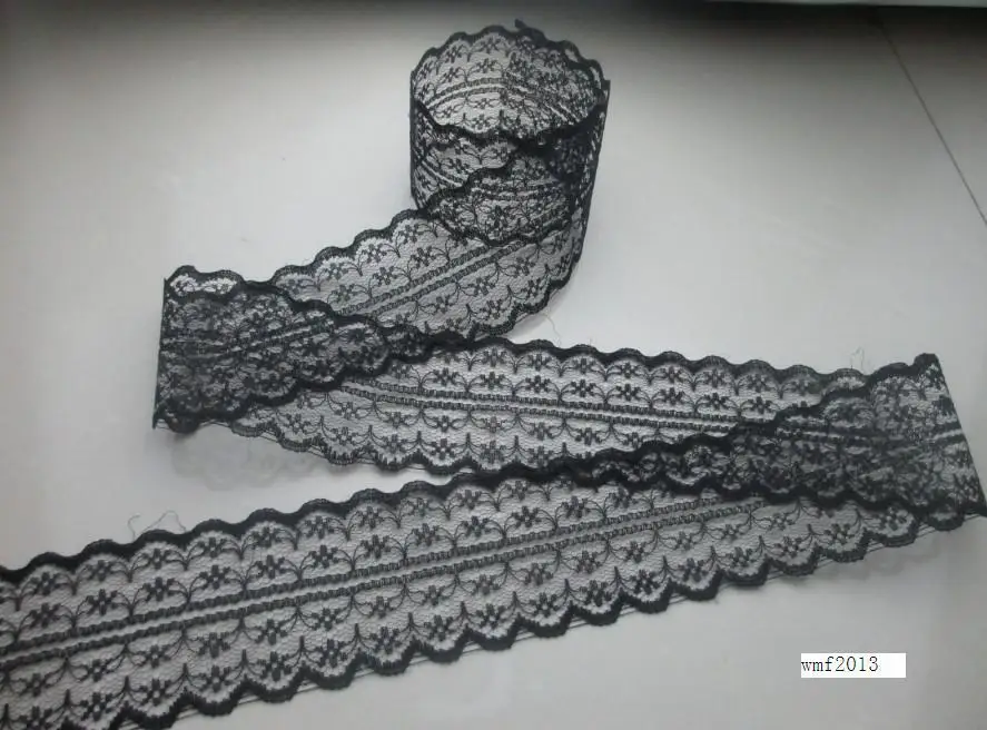 Новый список 10 ярдов/4 см ширина черный двусторонний кружевной ленты Кружева