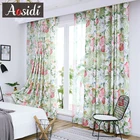 Оконные шторы с зелеными растениями для гостиной, спальни, тюлевые шторы с цветочным принтом, светонепроницаемые шторы, 70% затенение на заказ